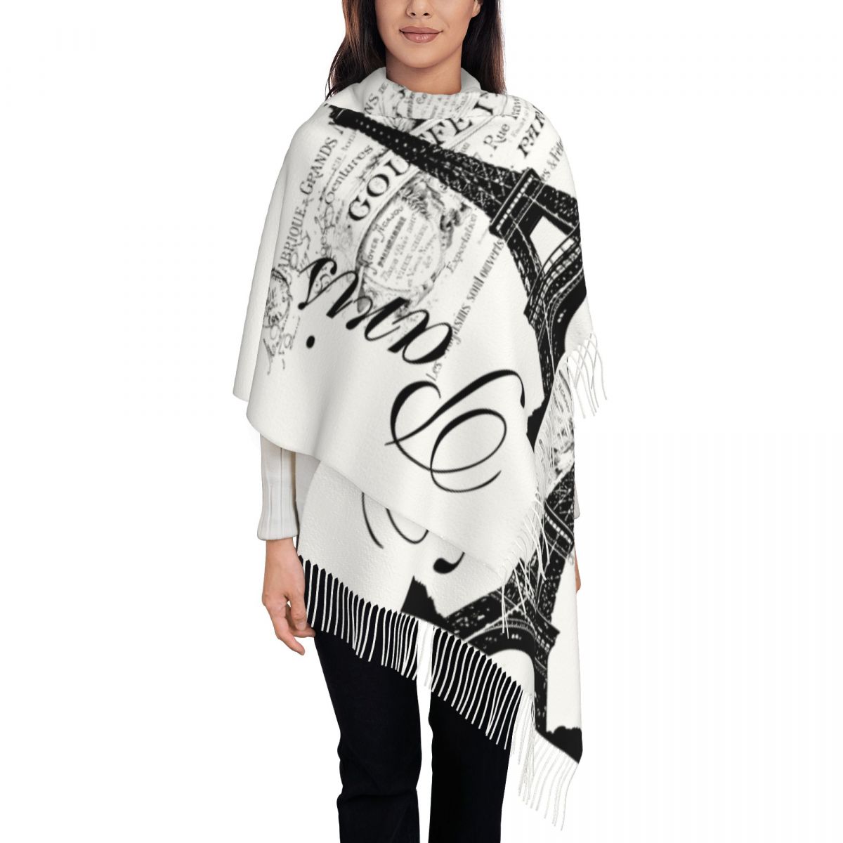 Paris Fashion Men - Custom Printed Vintage Eiffel Tower Scarf