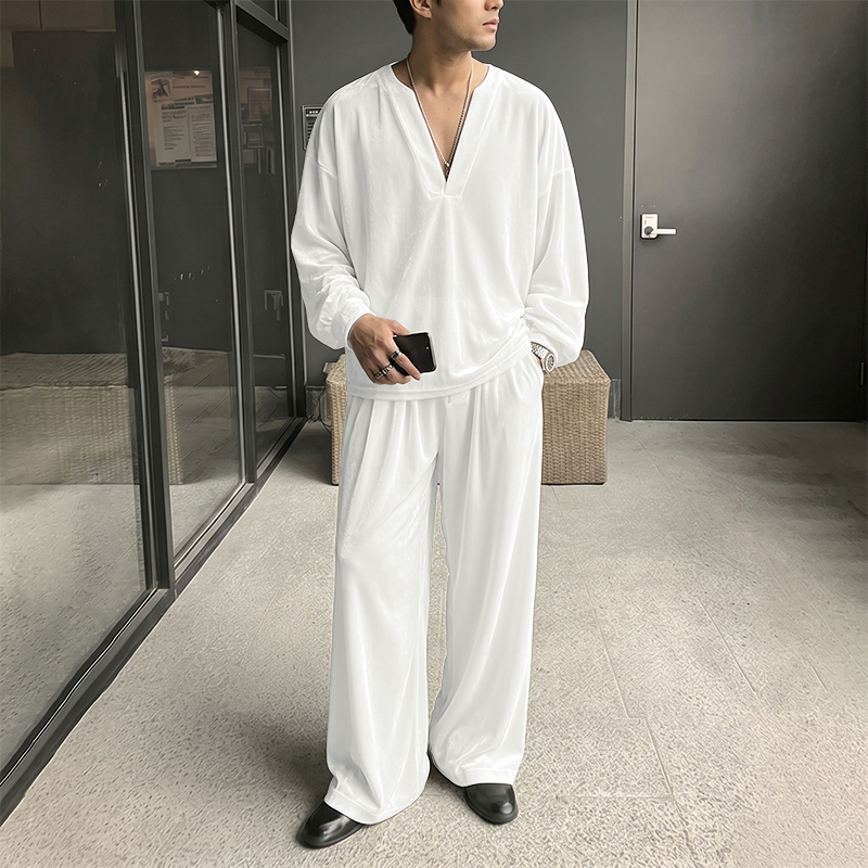 Men'S Fashion Color - INCERUN Men's Sets Solid Color V