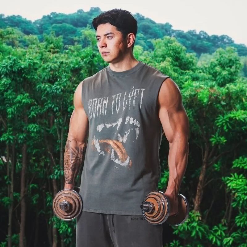 Muscle Tee Workout - LYFT Summer Men's Washed Cotton Tank