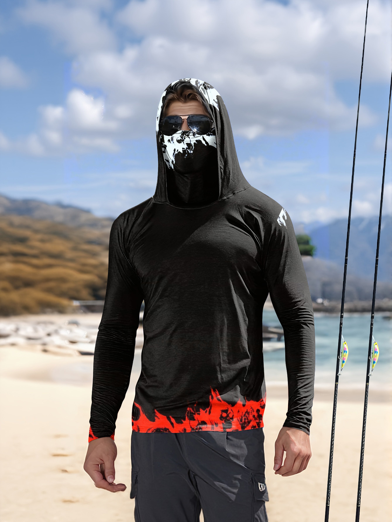 Men Fashion Upper - Men Hood Fishing Shirt long sleeve