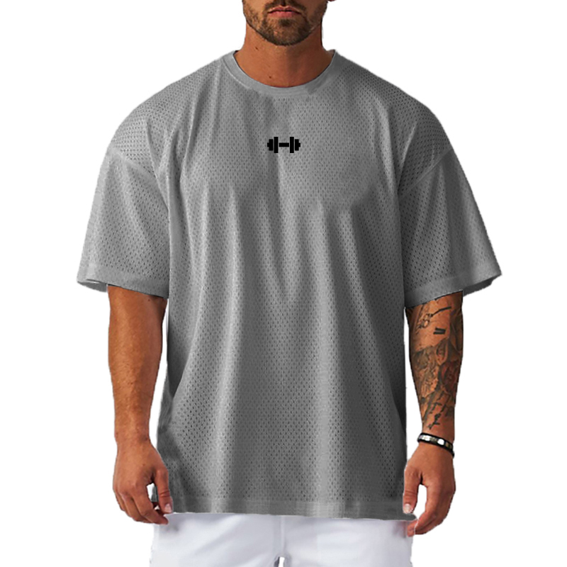 Muscle Tee Workout - Oversized Loose Short Sleeve Quick Dry