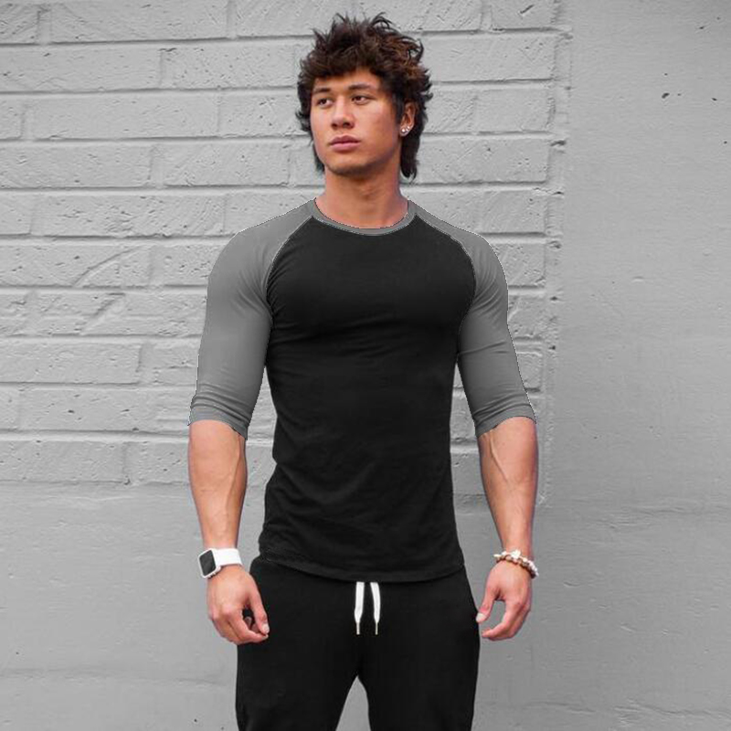 Muscle Tee Workout - Plain Fitness Three Quarter Sleeve Shirt