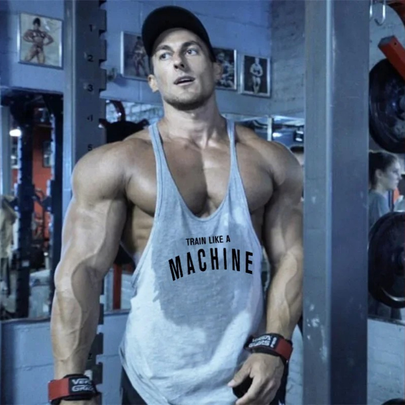 Muscle Tee Workout - Mens Gym Bodybuilding Sport Clothing Cotton