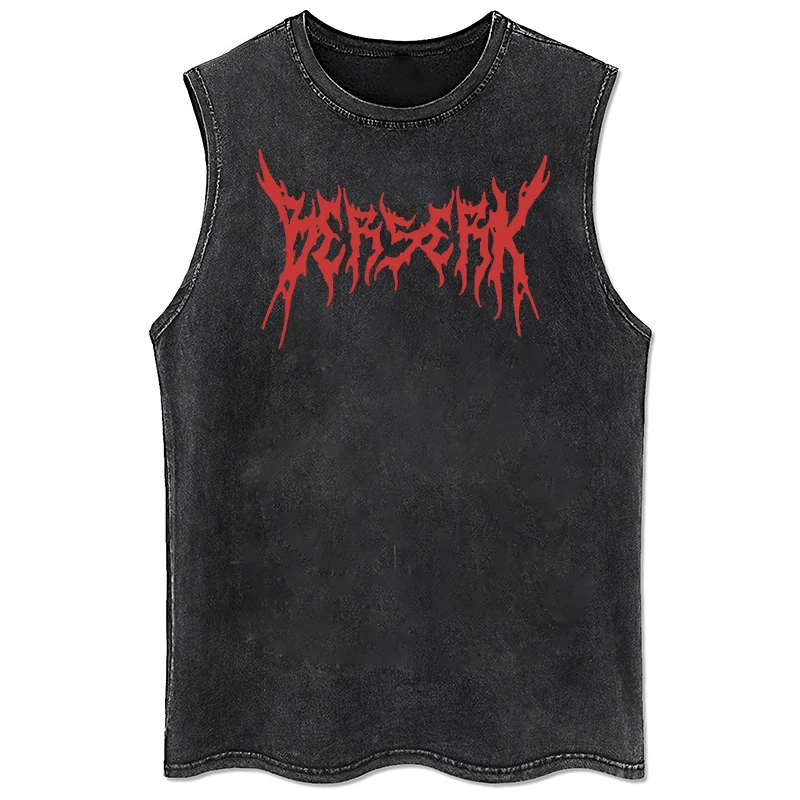 Muscle Tee Workout - Summer Men's Retro Printed Washed Cotton