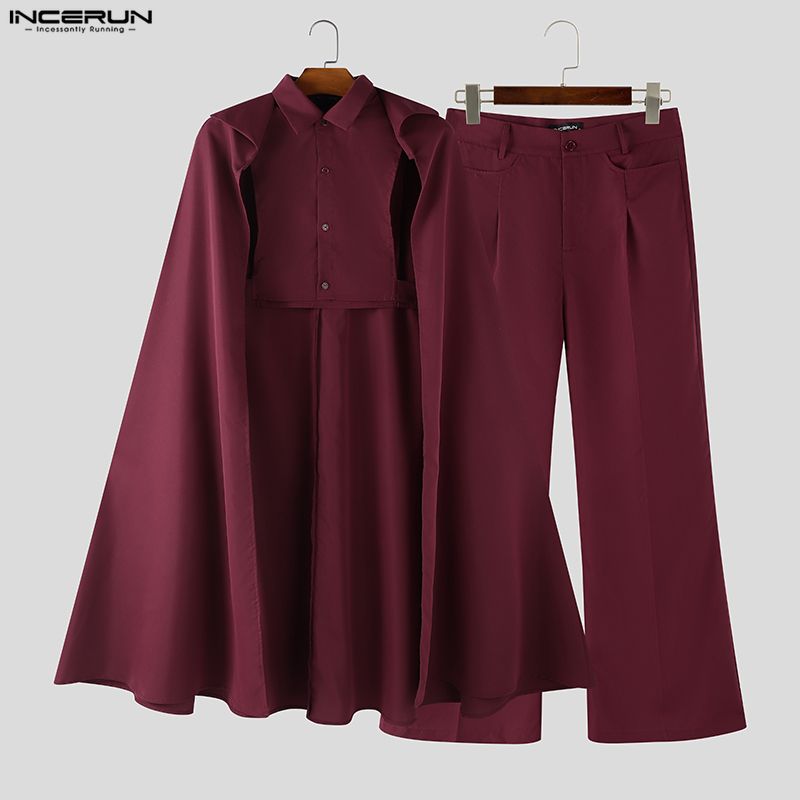 INCERUN Men Sets Solid Color L - Men'S Fashion Color review and price