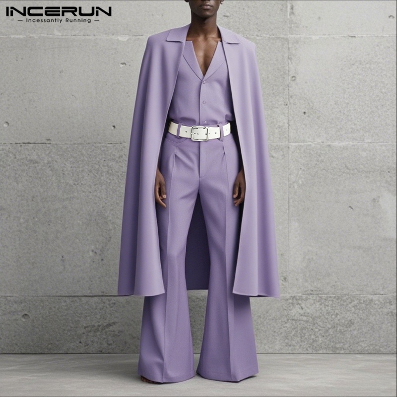 INCERUN Men Sets Solid Color L - Men'S Fashion Color review and price