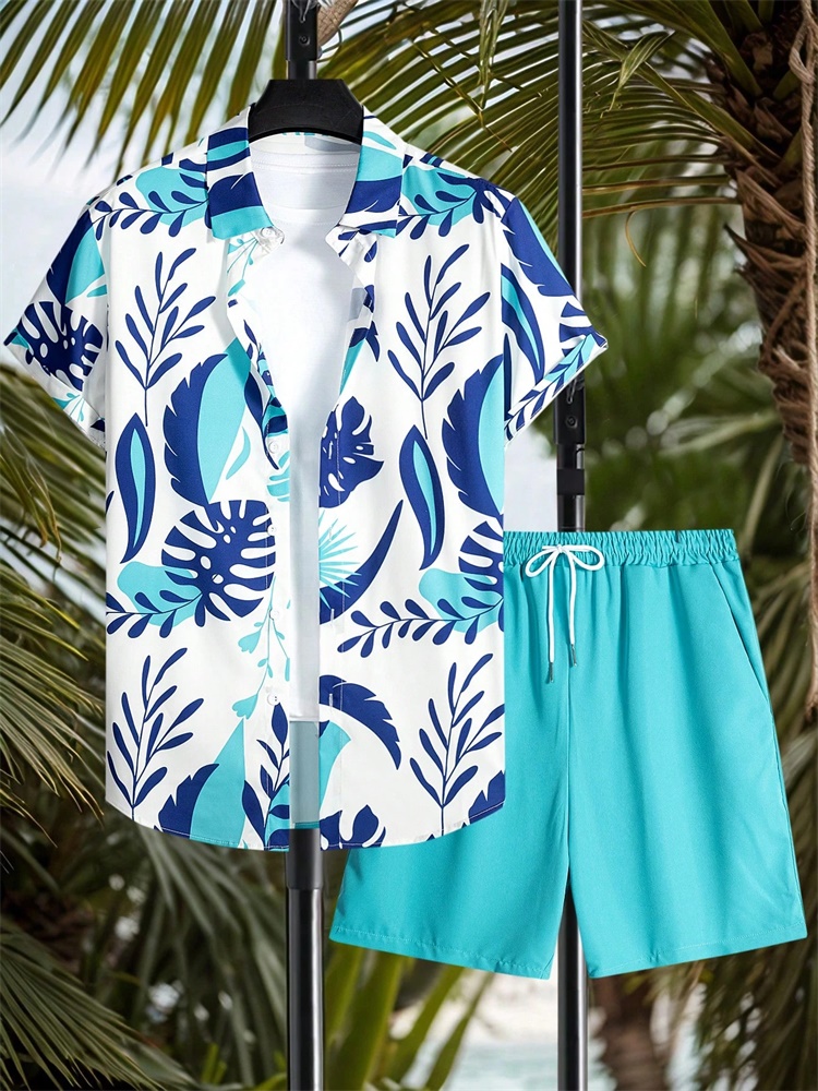 Men's Short-sleeved Shirt Set  - Men'S Fashion Color review and price