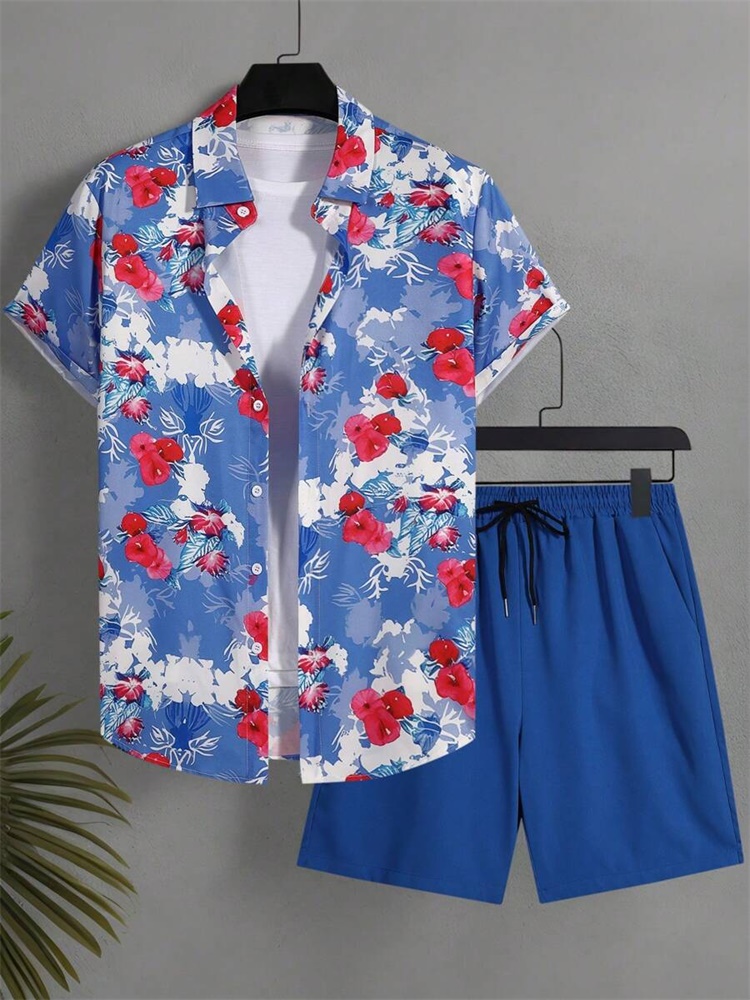 Men's Short-sleeved Shirt Set  - Men'S Fashion Color review and price