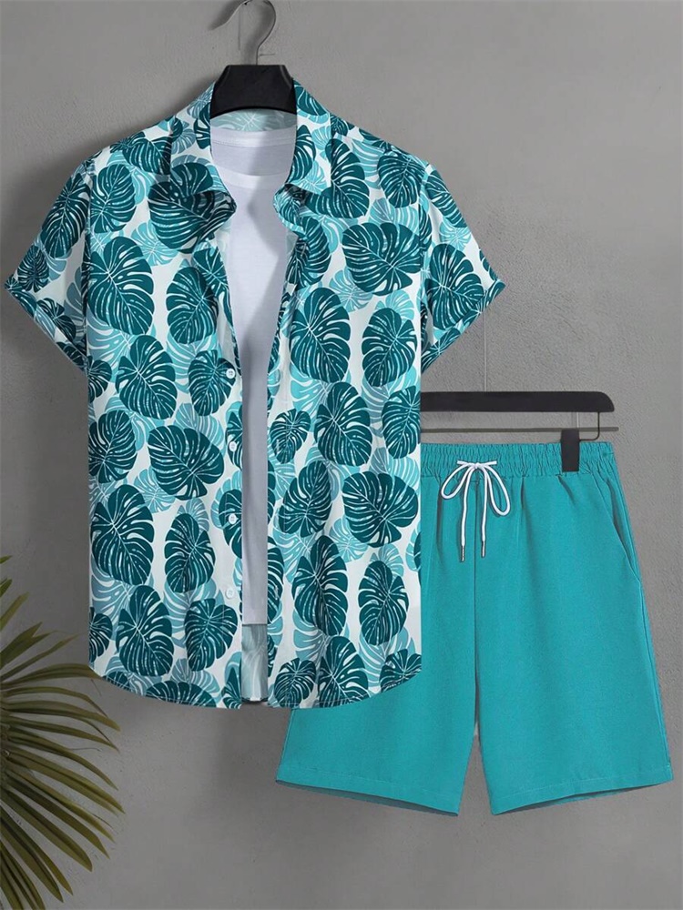 Men's Short-sleeved Shirt Set  - Men'S Fashion Color review and price