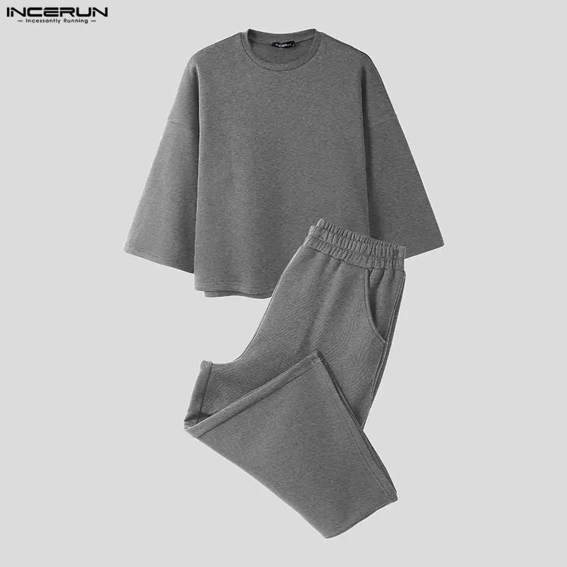 INCERUN Men Sets Solid Color B - Men'S Fashion Color review and price