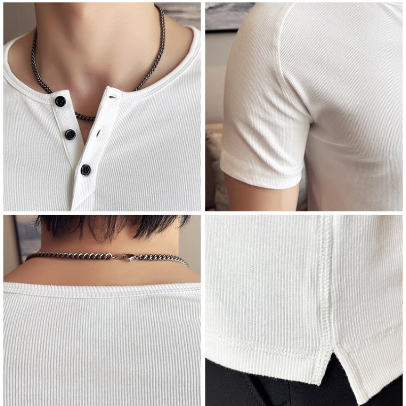 Men's Slim Fit Henley T-Shirt  - Muscle Tee Workout review and price