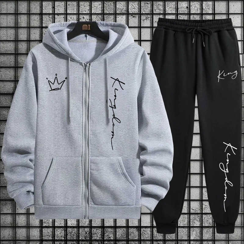 King Letter Print Hoodie and S - Quality Men'S Fashion review and price