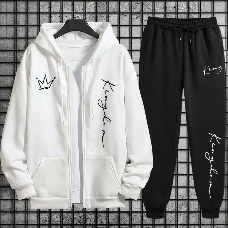 King Letter Print Hoodie and S - Quality Men'S Fashion review and price