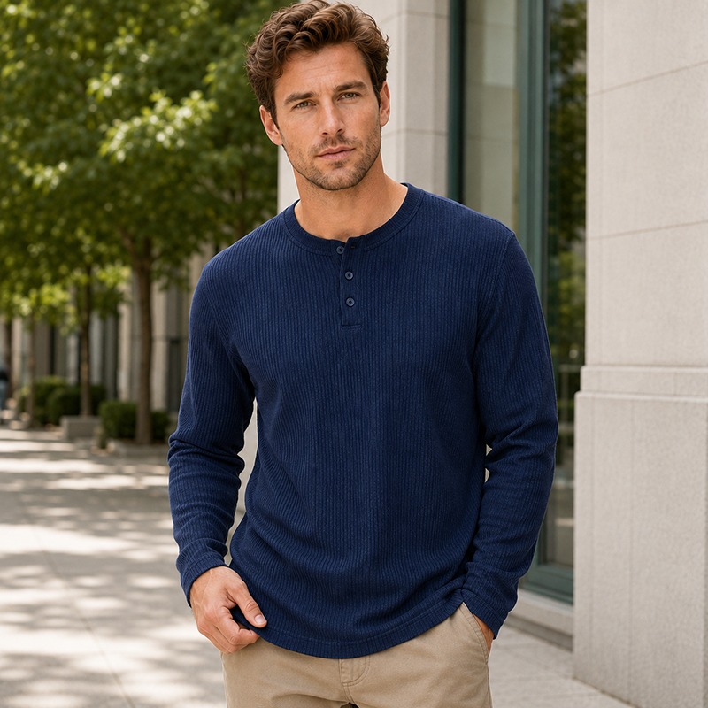 Men's Simple Fashion Long‑Slee - Men'S Fashion Color review and price
