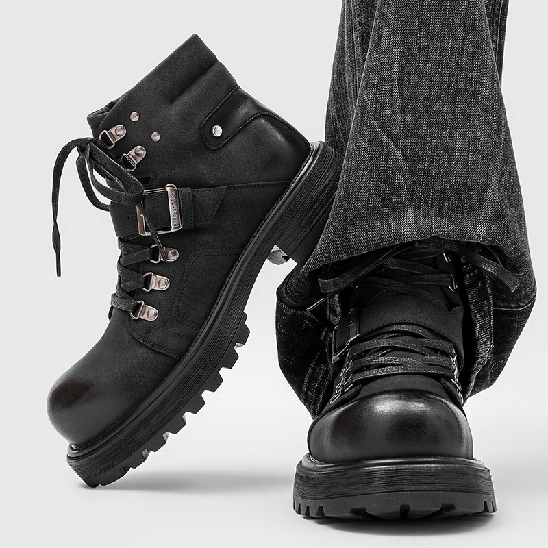 Brand Men Leather Boots Motorc - Men'S Fashion Luxury Brands review and price