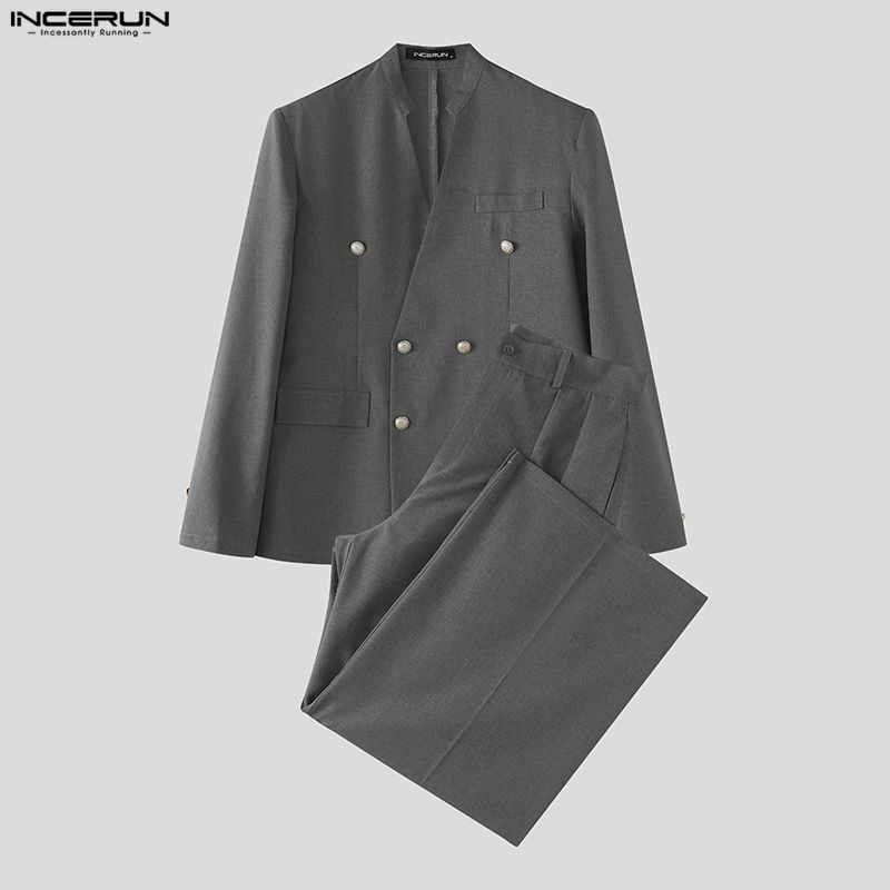 INCERUN Men's Sets Solid Color - Men Fashion Elegant review and price