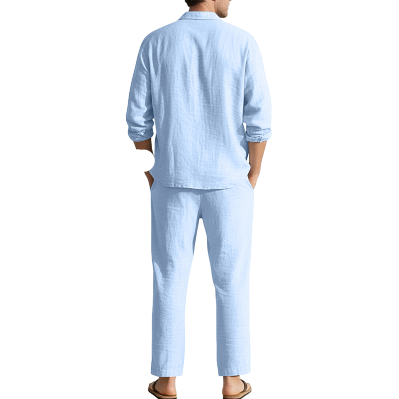 Spring Summer Linen Casual Set - Men'S Fashion Color review and price
