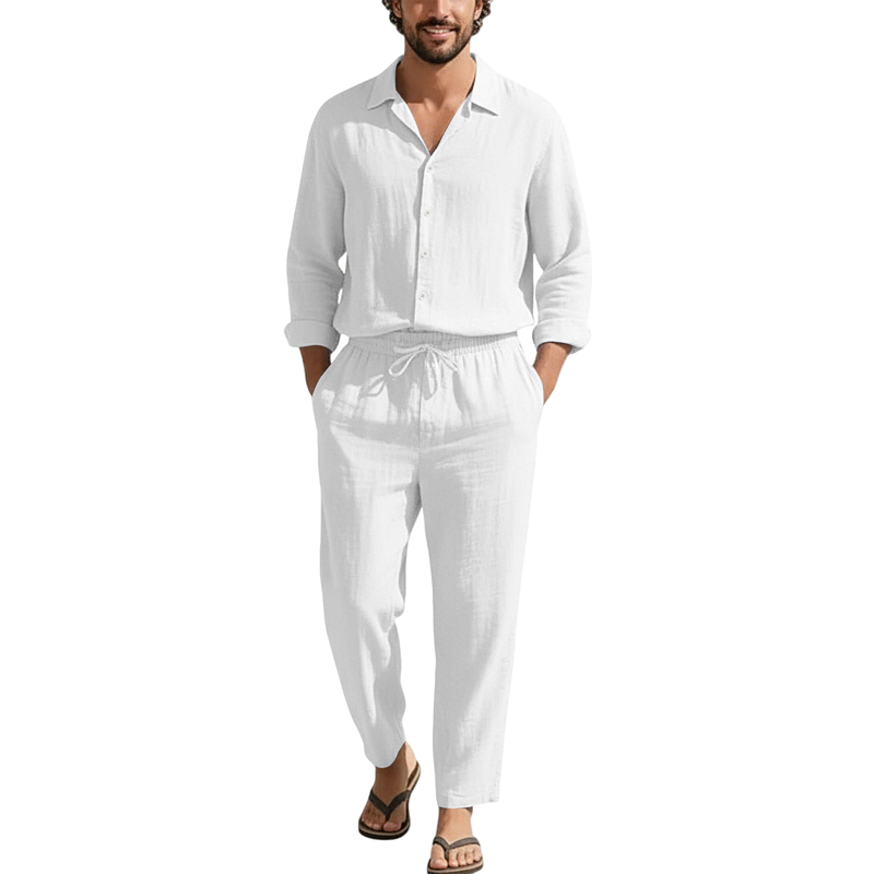 Spring Summer Linen Casual Set - Men'S Fashion Color review and price