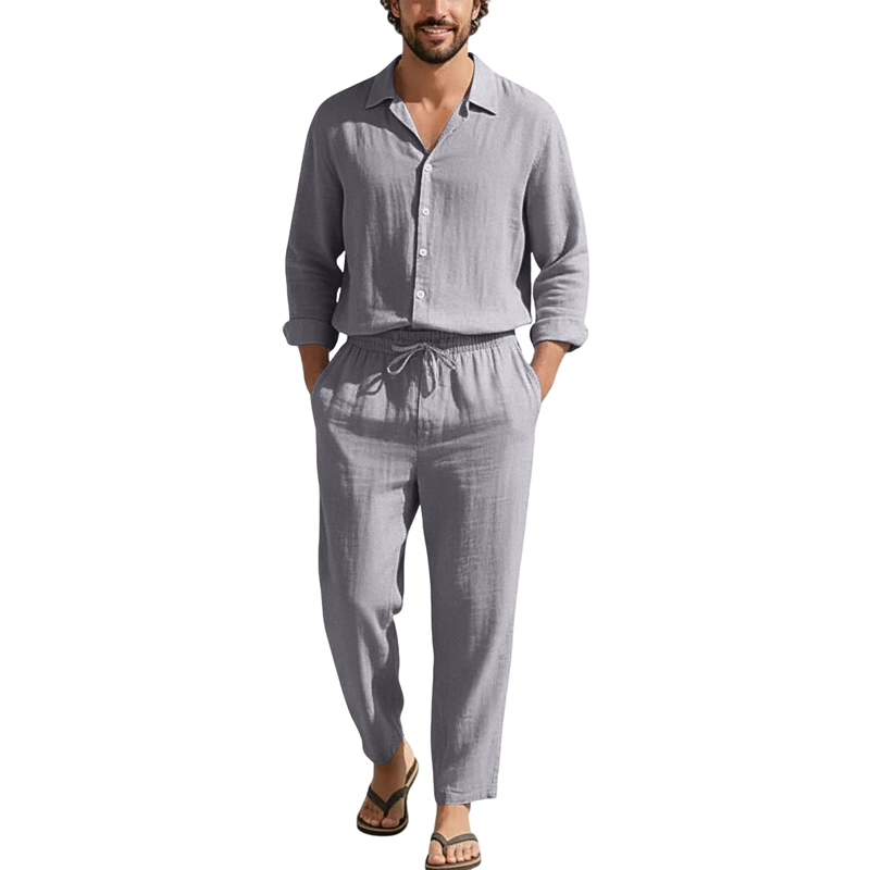 Spring Summer Linen Casual Set - Men'S Fashion Color review and price